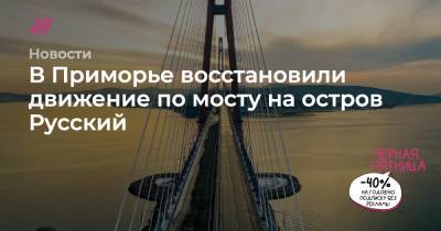 В Приморье восстановили движение по мосту на остров Русский