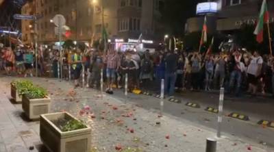 Здание правительства Болгарии забросали тыквами в 150-й день протестов