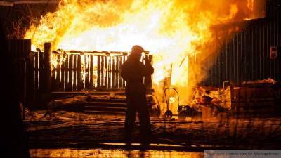 Появилось видео с места крупного пожара на пилораме в Вологде