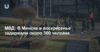МВД: В Минске в воскресенье задержали около 300 человек