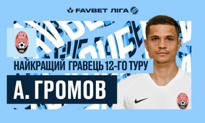 Громов - лучший футболист 12-го тура чемпионата Украины