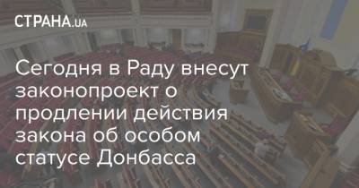 Сегодня в Раду внесут законопроект о продлении действия закона об особом статусе Донбасса