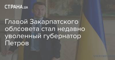 Алексей Петров - Главой Закарпатского облсовета стал недавно уволенный губернатор Петров - strana.ua - Украина