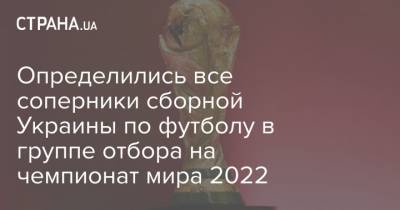 Определились все соперники сборной Украины по футболу в группе отбора на чемпионат мира 2022