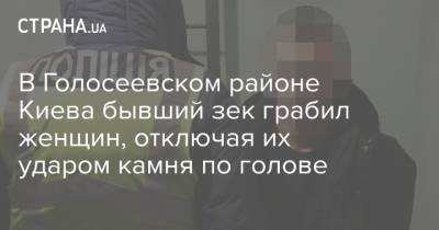 В Голосеевском районе Киева бывший зек грабил женщин, отключая их ударом камня по голове