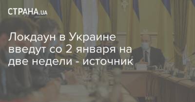 Локдаун в Украине введут со 2 января на две недели - источник
