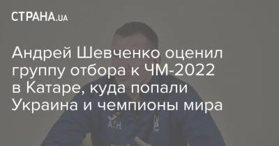 Андрей Шевченко оценил группу отбора к ЧМ-2022 в Катаре, куда попали Украина и чемпионы мира