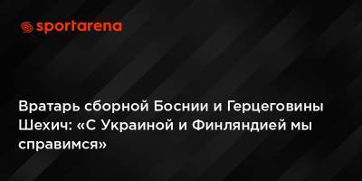 Вратарь сборной Боснии и Герцеговины Шехич: «С Украиной и Финляндией мы справимся»