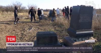 Урожай на костях: в Запорожской области фермеры уничтожают еврейское кладбище