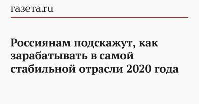 Россиянам подскажут, как зарабатывать в самой стабильной отрасли 2020 года