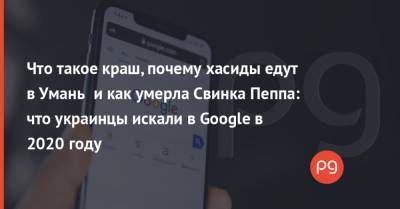 Что такое краш, почему хасиды едут в Умань и как умерла Свинка Пеппа: что украинцы искали в Google в 2020 году