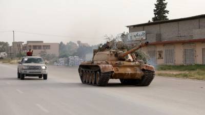 Боевое применение Т-55 в ходе штурма Триполи