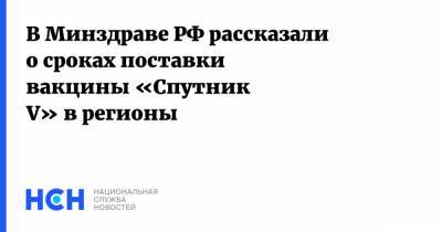 В Минздраве РФ рассказали о сроках поставки вакцины «Спутник V» в регионы