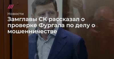 Замглавы СК рассказал о проверке Фургала по делу о мошенничестве