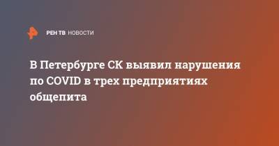 В Петербурге СК выявил нарушения по COVID в трех предприятиях общепита