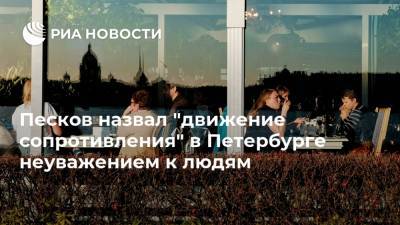 Песков назвал "движение сопротивления" в Петербурге неуважением к людям