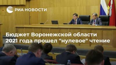 Бюджет Воронежской области 2021 года прошел "нулевое" чтение