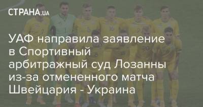 УАФ направила заявление в Спортивный арбитражный суд Лозанны из-за отмененного матча Швейцария - Украина