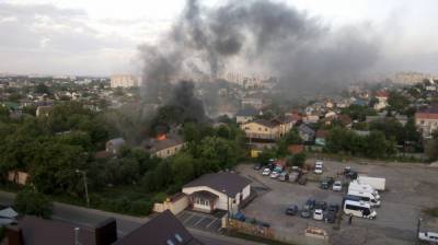 Крупный пожар в Воронеже с высоты сняли на видео