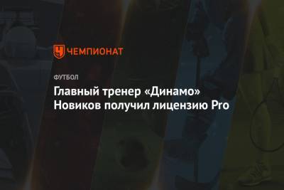 Главный тренер «Динамо» Новиков получил лицензию Pro