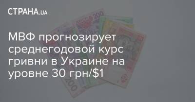 МВФ прогнозирует среднегодовой курс гривни в Украине на уровне 30 грн/$1