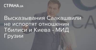 Высказывания Саакашвили не испортят отношения Тбилиси и Киева - МИД Грузии
