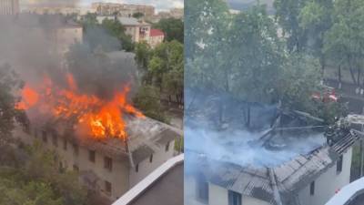 В Тюмени на улице Минской загорелся многоквартирный дом