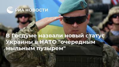 В Госдуме назвали новый статус Украины в НАТО "очередным мыльным пузырем"