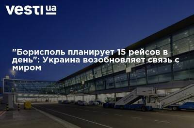 "Борисполь планирует 15 рейсов в день": Украина возобновляет связь с миром