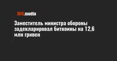 Заместитель министра обороны задекларировал биткоины на 12,6 млн гривен