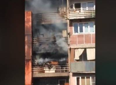 В Ереване горит квартира в здании бывшей гостиницы «Прага»