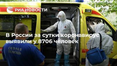 В России за сутки коронавирус выявили у 8706 человек