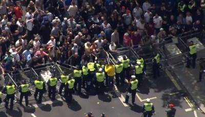 В Лондоне праворадикальные группы вмешались в мирный антирасистский протест: видео