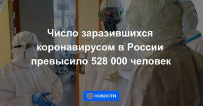 Число заразившихся коронавирусом в России превысило 528 000 человек