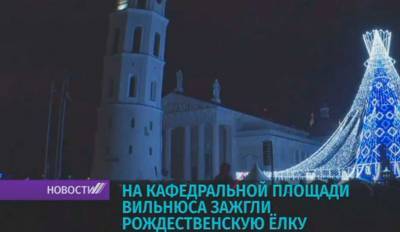 На Кафедральной площади Вильнюса зажглись огни рождественской елки