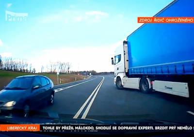 Польский водитель фуры избежал тюрьмы за безумный маневр в Чехии: видео