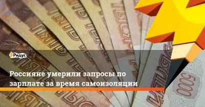 Россияне умерили запросы по зарплате за время самоизоляции
