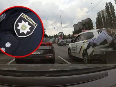 В Киеве сотрудница полиции получила черепно-мозговую травму во время оформления ДТП