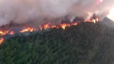 Природный пожар площадью 750 гектаров тушат на Камчатке.