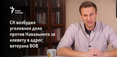 СК возбудил уголовное дело против Навального за клевету в адрес ветерана ВОВ