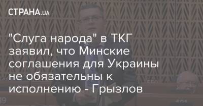 "Слуга народа" в ТКГ заявил, что Минские соглашения для Украины не обязательны к исполнению - Грызлов