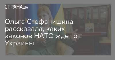 Ольга Стефанишина рассказала, каких законов НАТО ждет от Украины
