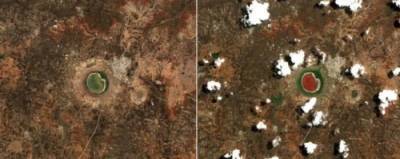 Метеоритное озеро в Индии резко поменяло свой цвет
