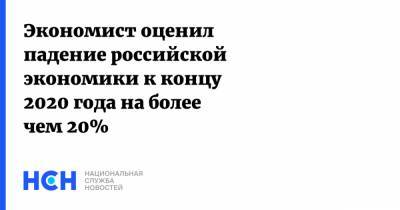 Экономист оценил падение российской экономики к концу 2020 года на более чем 20%