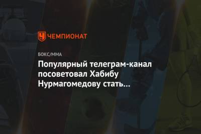 Популярный телеграм-канал посоветовал Хабибу Нурмагомедову стать политиком