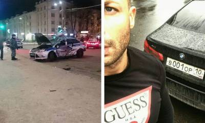 Лихач на черном БМВ уже попадал в страшную аварию: он врезался в полицейскую машину в центре Петрозаводска