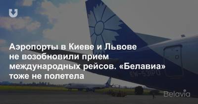 Аэропорты в Киеве и Львове не возобновили прием международных рейсов. «Белавиа» тоже не полетела