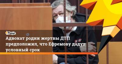 Адвокат родни жертвы ДТП предположил, что Ефремову дадут условный срок