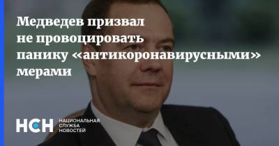 Медведев призвал не провоцировать панику «антикоронавирусными» мерами
