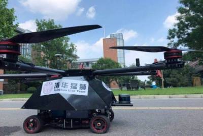 В Китае разработали беспилотник, который может и летать, и ездить по земле